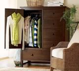 特价环保实木衣柜 实木衣柜2门 全实木衣柜 定做美式乡村实木衣柜