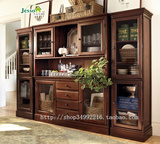 实木欧式美式家具厂家直销特价美式全实木餐边柜酒柜装饰柜定制