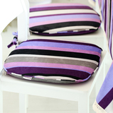 海茂 高档时尚田园刺绣加厚条纹紫色布艺硬坐垫 餐桌椅座垫可拆洗