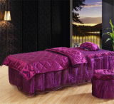 特价 促销 美容床罩四件套 美体按摩床罩 床单 粉色紫色 高档蕾丝