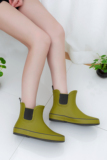 外贸原单欧版帅气优雅短筒水鞋女式雨靴天然橡胶雨鞋花园鞋套鞋