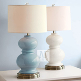 地中海风美式欧式现代简约中式陶瓷台灯客厅卧室床头装饰灯具包邮