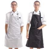 PVC厨房长款简约工作服 防油防水厨师可调式挂脖围裙 20020男款
