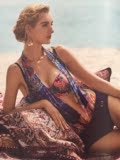 安莉芳专柜正品16款ES0874热带珠宝印花系列比基尼连体显瘦泳衣
