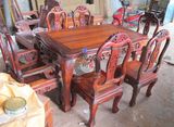 越南红木家具◆订货质量 好料红酸枝法式雕葡萄长餐桌/椅七件套
