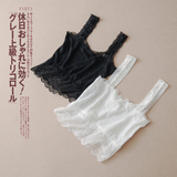 夏季韩版黑色蕾丝小吊带裹胸抹胸背心少女白色打底防走光短款内衣