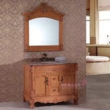 欧式红橡浴室柜仿古卫浴柜橡木实木洗脸洗手洗漱台盆柜组合落地式