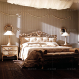 奢华装饰主义轻奢双人床 欧式实木床 高级定制欧式婚床 金银箔床