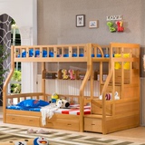 榉木高低床子母床 实木双层床上下床铺 儿童床 木架组合床两层床