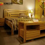 特价水曲柳全实木双人床高箱床1.8米简易储物床现代中式成人床