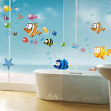 泡泡鱼儿童房墙贴可移除卫生间浴室瓷砖卡通贴纸防水 创意冰箱贴