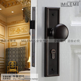 德国米莱米美式黑色球形锁欧式仿古房门锁圆形门把手卧室门木门锁