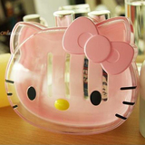 Hello Kitty 新品头形透明香皂盒肥皂盒香皂盘