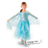 现货代购美国迪士尼新款冰雪奇缘爱莎连衣裙女童公主裙礼服裙礼物