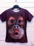 猴年短袖t恤男夏季大猩猩搞笑怪3D动物猴子大码弹力青年打底衣服