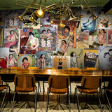 旧时代明星海报拼图大型壁画老上海人物写真壁纸中式餐厅个性墙纸