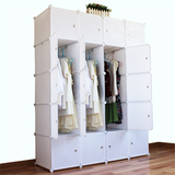 组合简易衣柜 宜家树脂塑料组装布艺衣橱单人钢架实木收纳柜折叠
