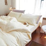 纯色全棉加厚磨毛四件套1.5/1.8m素色床单床笠被套床上用品秋冬款