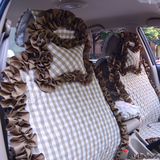 女士汽车座垫蕾丝四季通用车用座垫套韩国车饰可爱棉布汽车坐垫套