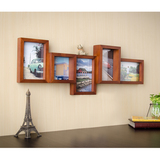 欧美风格 原创高档实木组合墙面装饰照片墙架 胡桃色相框 4寸6寸