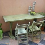 花园桌椅 家庭餐桌 咖啡店桌椅 实木做旧绿色桌子 旧木桌椅