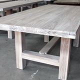 ZZ001 出口外贸超大纯实木榆木现代简约北欧风餐桌餐台工作桌