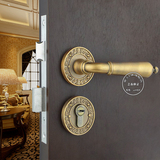 美式仿古锁 黄古铜高级分体锁 房间门锁室内门锁