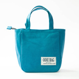 包邮 日式简约便当袋 便当包 方形环保包 拉链食物保温袋天蓝色