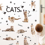 田园温馨创意幼儿园儿童房墙壁装饰贴画3D立体仿真可爱猫咪墙贴纸