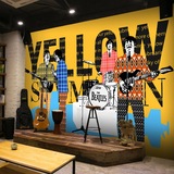怀旧复古壁画摇滚音乐吉他酒吧ktv墙纸咖啡餐厅客厅沙发背景壁纸