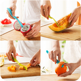 创意厨房塑料刀具雕刻切片刀多功能切水果小刀波浪刀削皮刀剥橙器