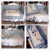 出口欧洲原单婴儿床上用品件套超高端纯棉床品 宝宝被子床围床裙