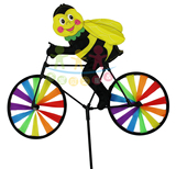 玩具风车厂家批发地摊货新款布艺小蜜蜂骑自行车七彩轮胎风车大号