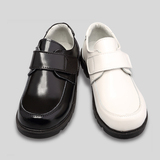儿童鞋黑皮鞋 男童黑色单鞋 真皮白色小英伦学生春秋春季表演出鞋