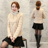 2015冬装新款韩版修身轻薄保暖女装棉服女士皮草棉衣短款女装外套