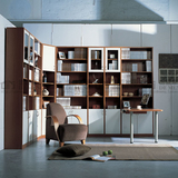 长沙板式家具定制 现代简约风格 环保书桌书柜 书房整墙整体书柜