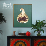 泰域 泰国手工浮雕大象装饰挂画 东南亚实物画餐厅客厅卧室壁画