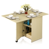 包邮折叠桌子实用组合餐实木饭桌餐台伸缩橡木长110/55宽60高71cm