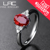 LAC高级珠宝 天然红宝石戒指女无烧18k镶嵌彩色宝石钻石戒指专柜