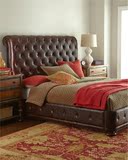 美式乡村实木家具 1.8米1.5米实木框架软包床双人床大促销 可订制