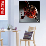 单联动感高脚红酒杯-现代无框装饰画客厅书房餐厅挂画壁画墙画