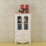 欧式白色酒柜客厅隔断雕花玻璃储物柜装饰柜实木烤漆组合整装家具
