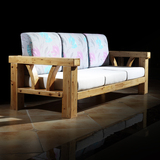纯实木组合沙发 单人双人三人沙发柏木凉椅 现代简约客厅实木家具