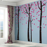 可定制大型墙壁装饰贴纸墙贴画客厅沙发电视背景墙画爱心树林防水