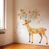 卡通动物森林鹿梅花鹿圣诞墙贴橱窗玻璃贴纸贴画彩色鹿