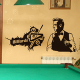 台球室桌球室酒吧娱乐会所店铺背景墙壁装饰品墙贴纸绅士个性贴画