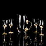 高档珐琅白酒酒具套装创意水晶玻璃白酒杯烈酒杯分酒器小酒杯礼品