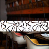 餐厅服装店铺橱窗玻璃贴 欧式创意装饰 白色艺术唯美花纹腰线墙贴
