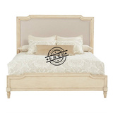 美式全实木床布艺双人床欧式小户型床简约公主卧室婚床1.5 1.8米