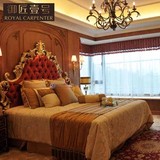 奢华欧式床公主床 高档实木雕花布艺1.8米新婚床 新古典主卧家具